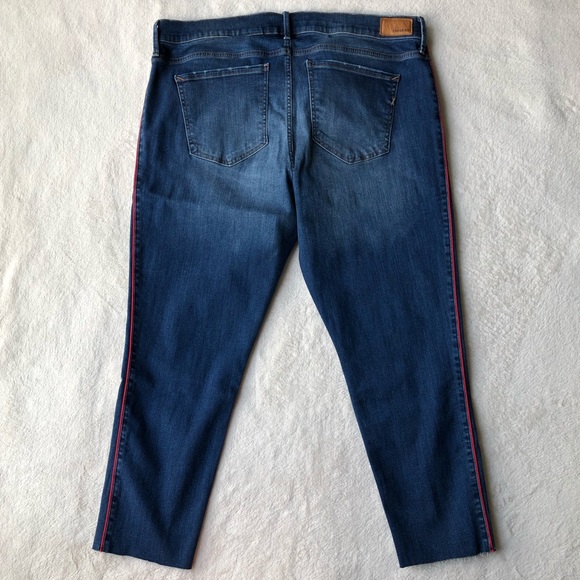 Express Tuxedo Stripe Raw Ankle Skinny Jeans - Picture 2 of 16